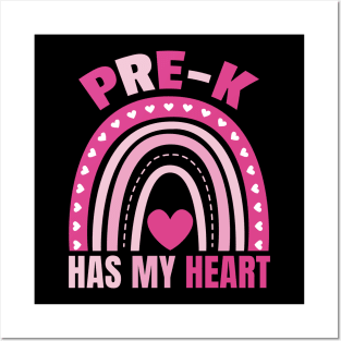 Cute Pre-k Has My Heart Funny Pre-k teacher Education Preschool heart Posters and Art